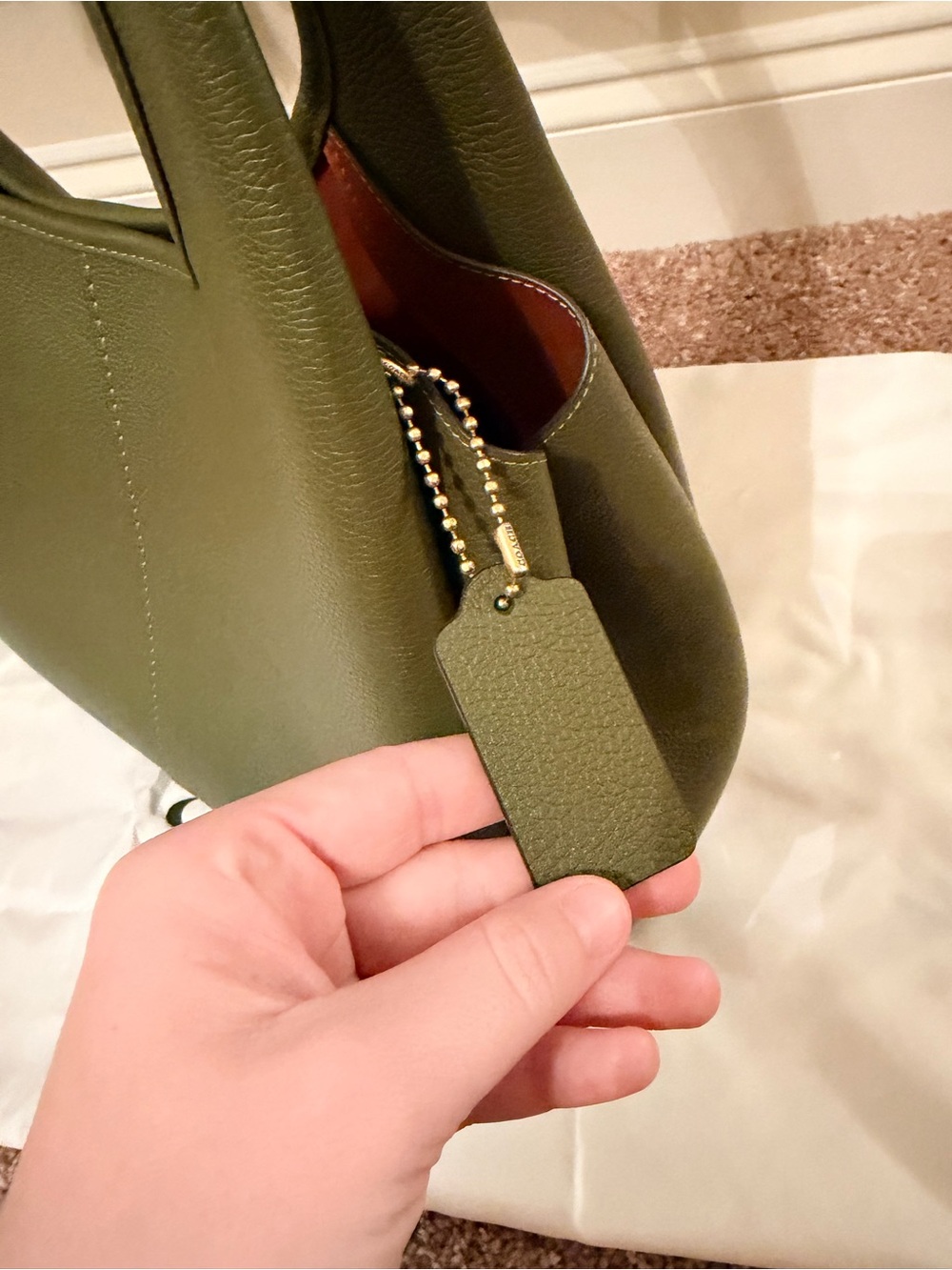 Coach Large Lana Bag in Olive - Picture 6 of 11